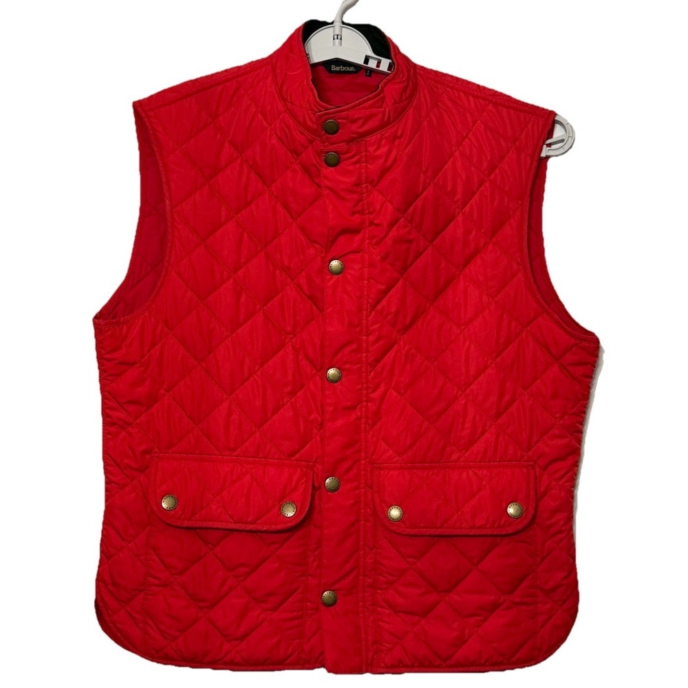 Barbour Men's Lowerdale Gilet Full Zip Quilted Vest‎ Sz XXL Red Utility England